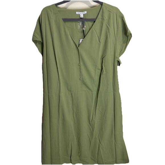 41 Hawthorn Stitch Fix Short Sleeve Dress Size 3X Womens Sage Green NWT - Picture 2 of 9